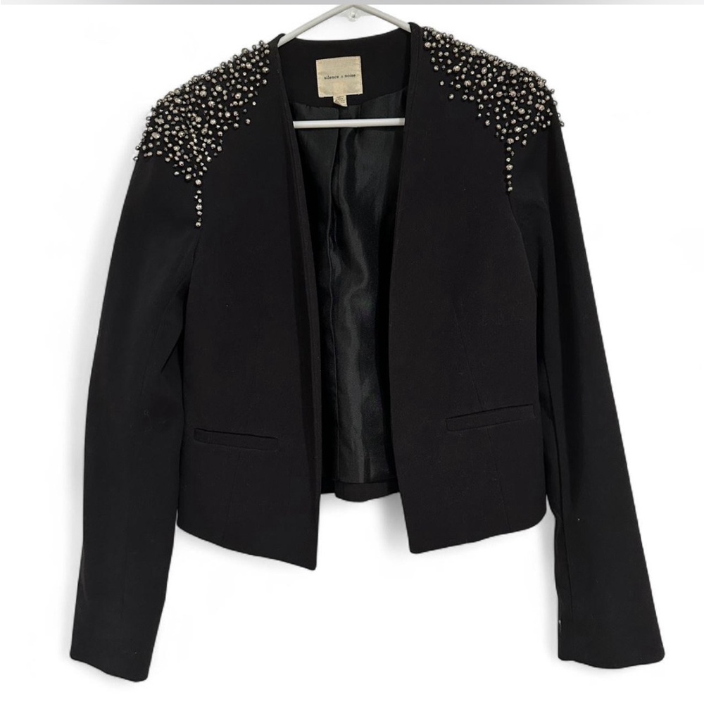Silence + Noise Black Blazer with Embellishments